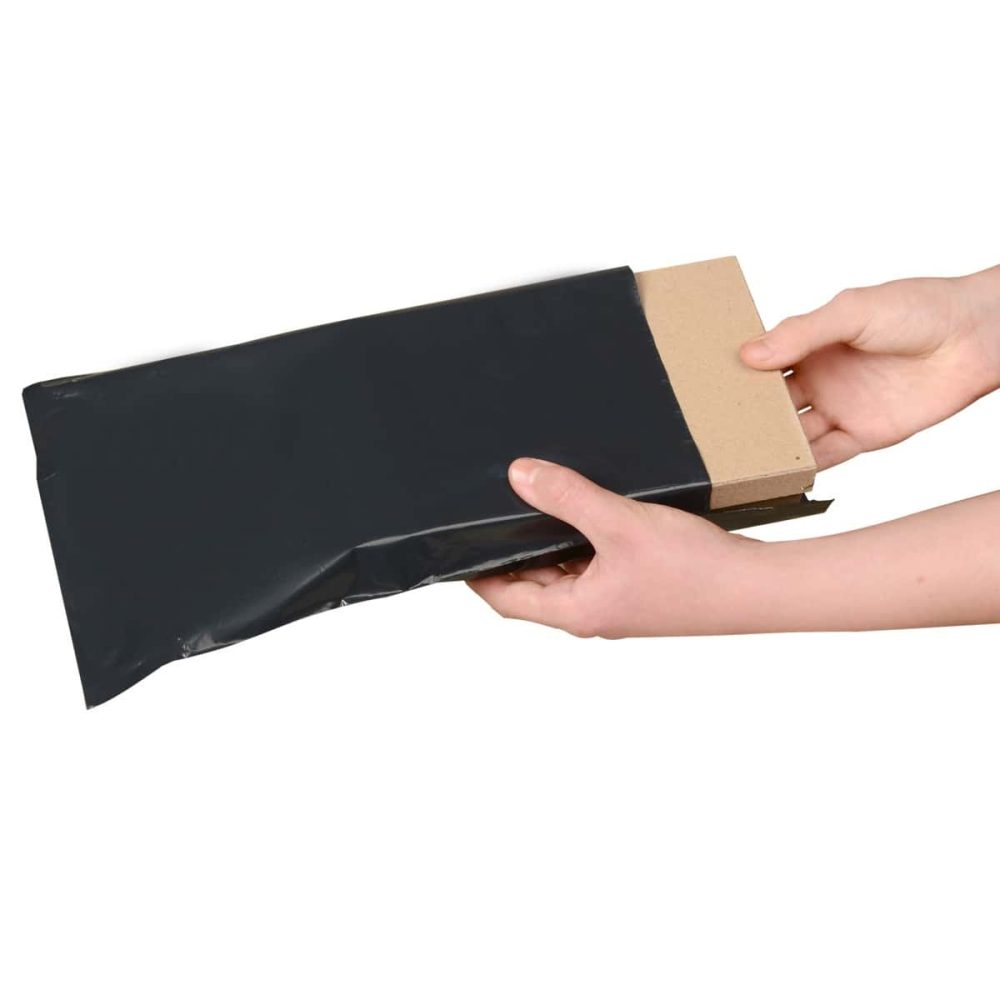 100 Bolsas E-commerce Lisos Negro N° 1 - 20x32 cm- C/adh