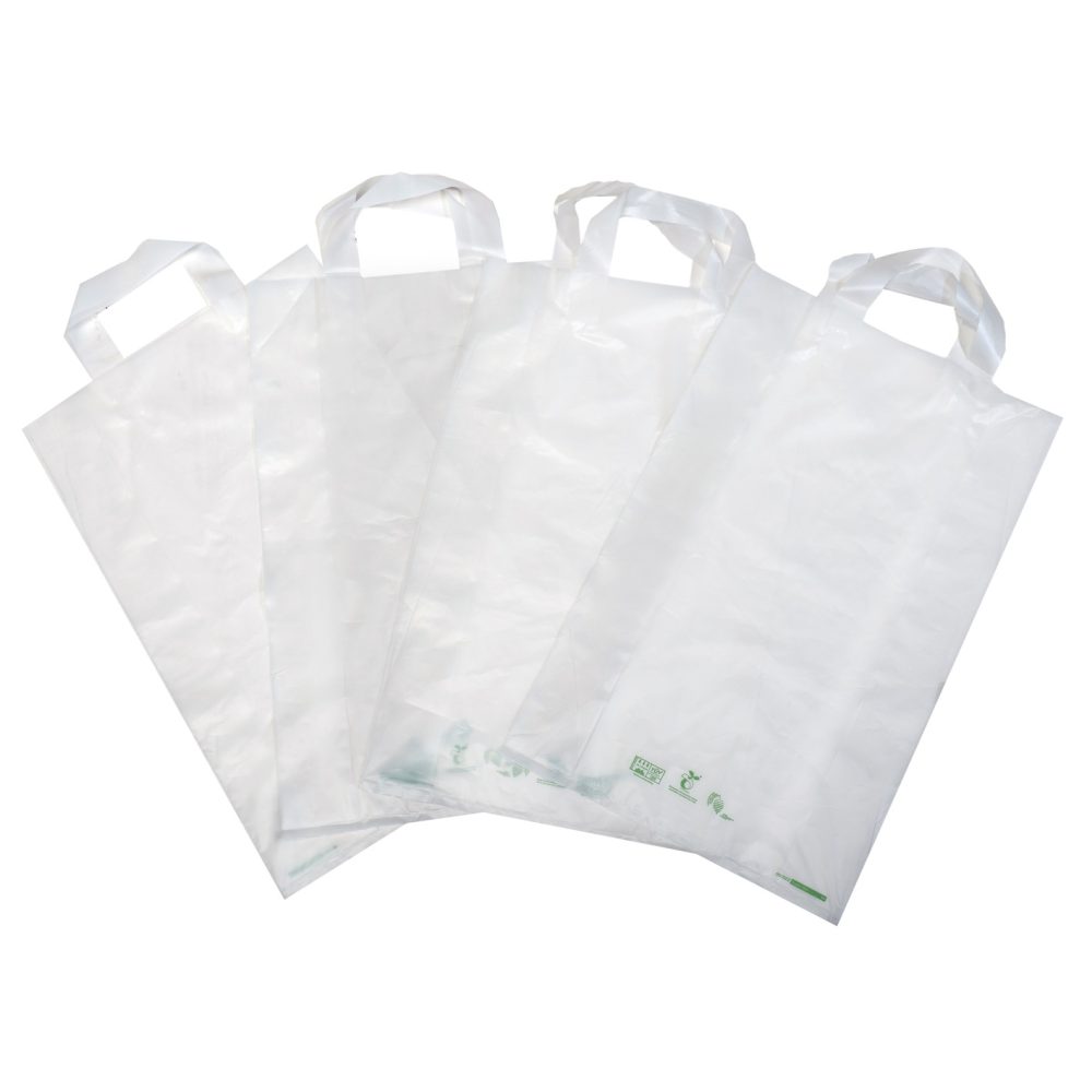 20 Bolsas Biocompostables monocapa con asa 40x50 cm / Sin Impresión - Imagen 2