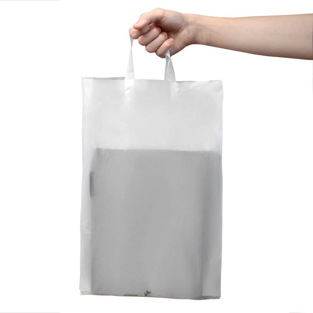 20 Bolsas Biocompostables monocapa con asa 40x50 cm / Sin Impresión