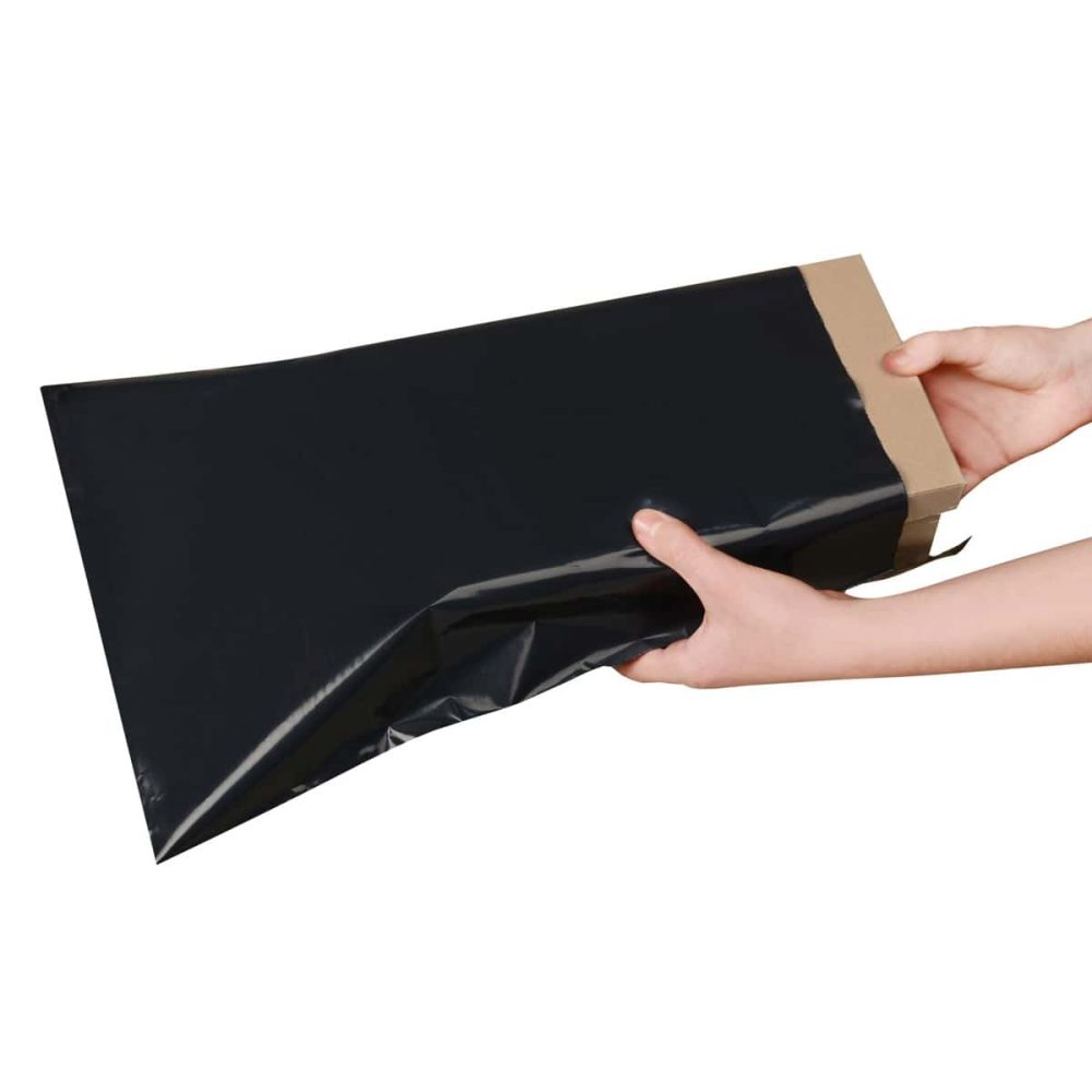 1000 Bolsas E-commerce Lisos Negro N° 2 - 30x45+5 cm- C/adh