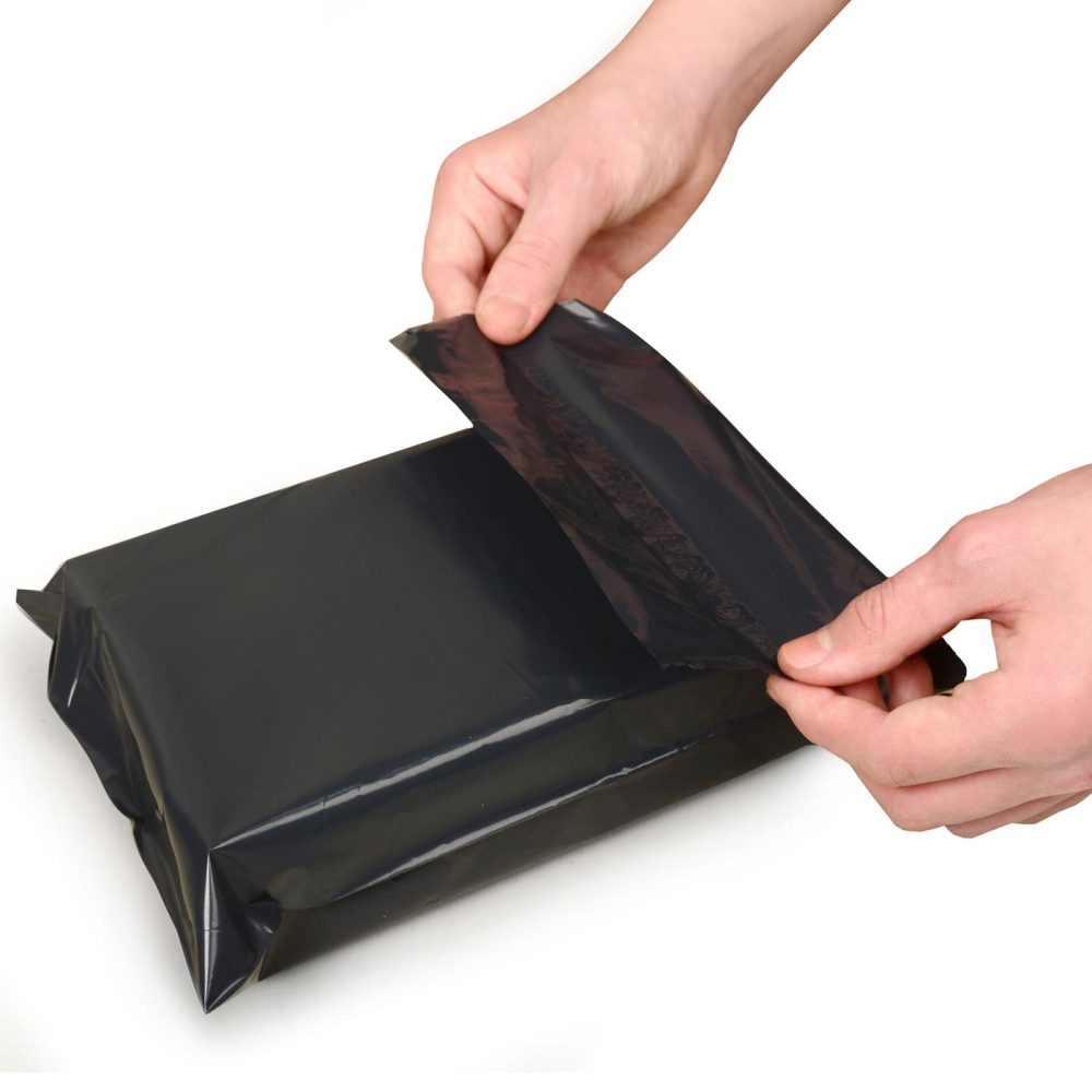200 Bolsas E-commerce Lisos Negro N° 2 - 30x45 cm- C/adh - Imagen 4