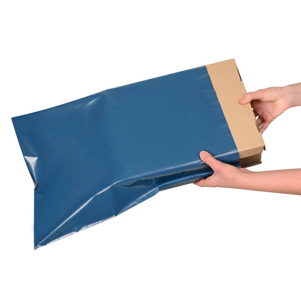 100 Bolsas E-commerce Lisos Azul 3R N°2 - 30x45+5 cm- C/adh - Imagen 4