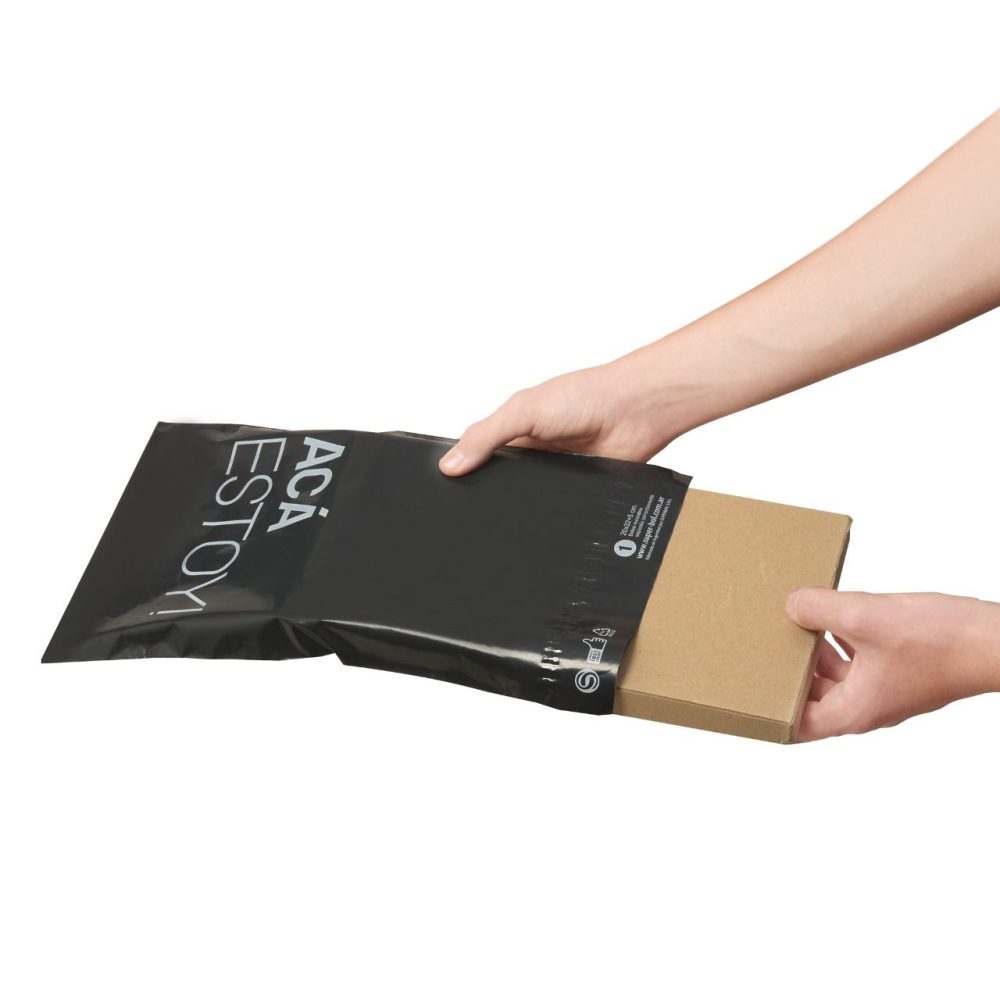100 Bolsas E-commerce ACÁ Estoy N° 1 - 20x32+5 cm- C/adh.