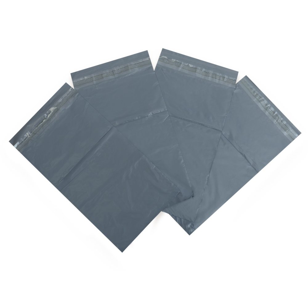 20 E-Commerce Gris Bio compostable N°1 (20 x 32 + 5 cm x 40 mic) - Imagen 2