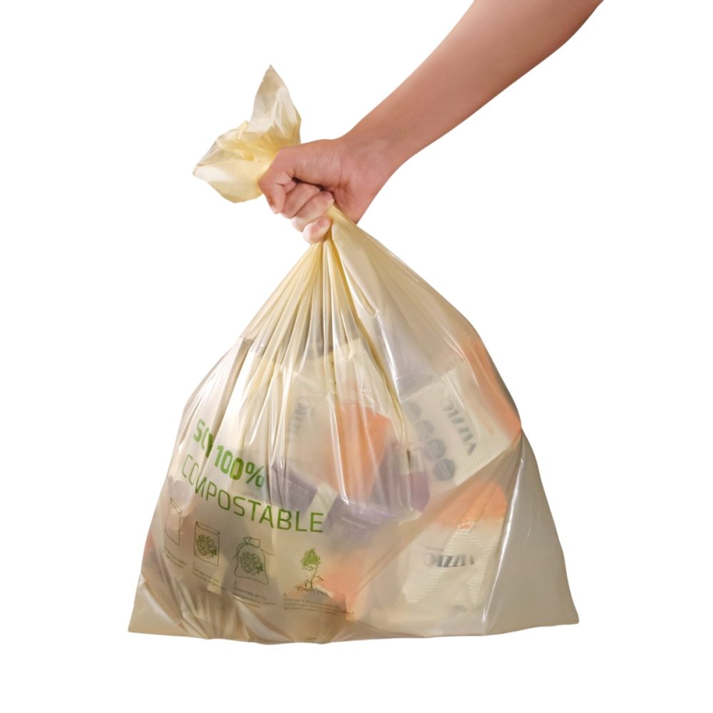 20 Bolsas de residuos orgánicos Biocompostable Beige 50x70