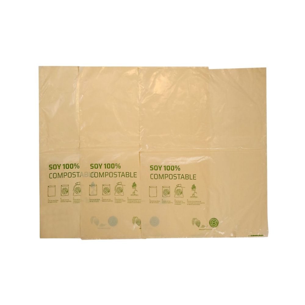 20 Bolsas de residuos orgánicos Biocompostable Beige 50x70 - Imagen 2