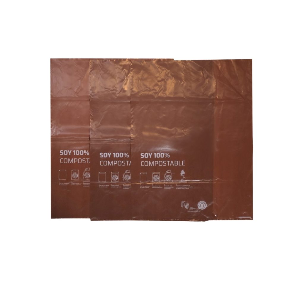 100 Bolsas de residuos orgánicos Biocompostable marrón 50x70 c/fuelle - Imagen 2