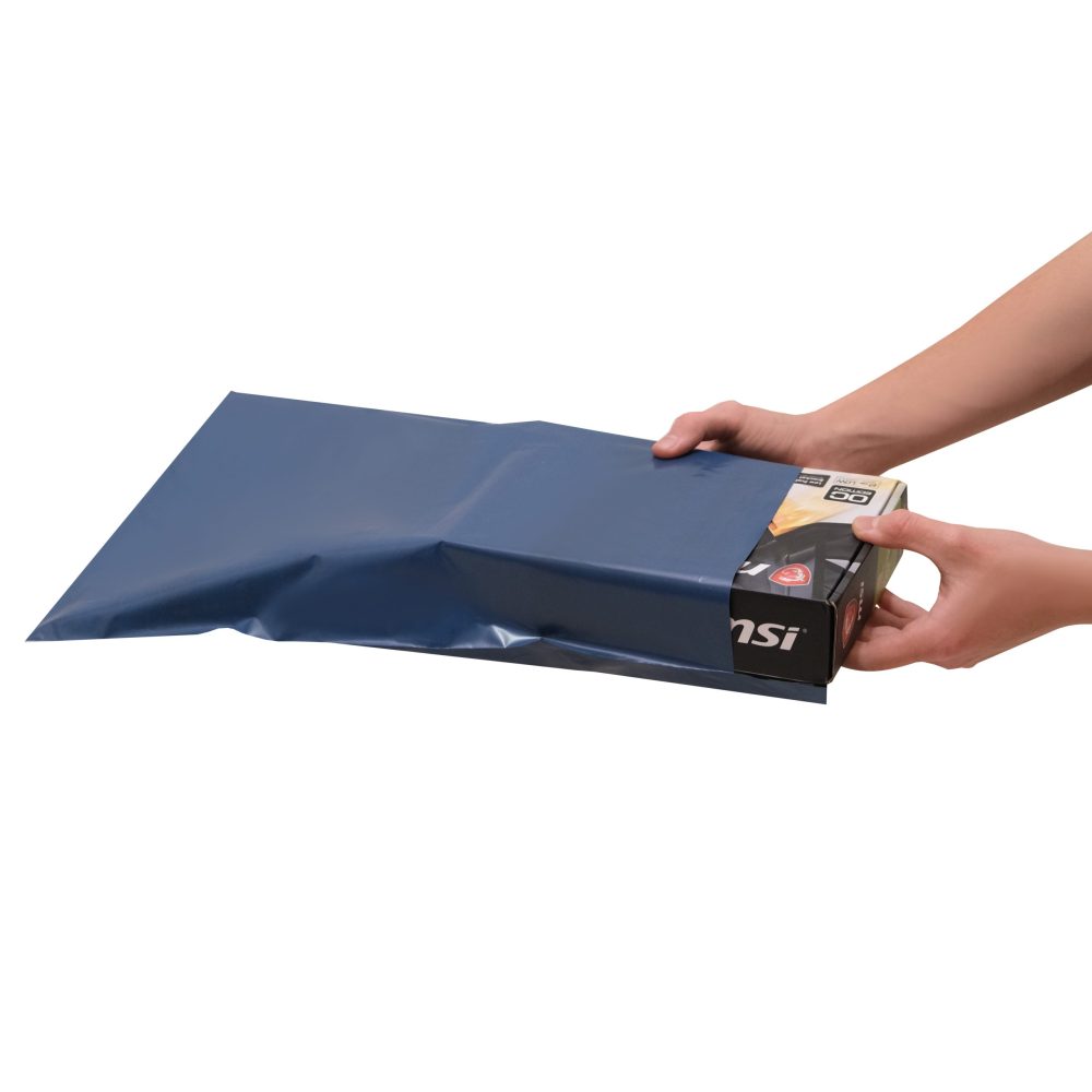 100 Bolsas E-commerce Tricapa Azul N°1 - 20x32+5 cm- C/adh