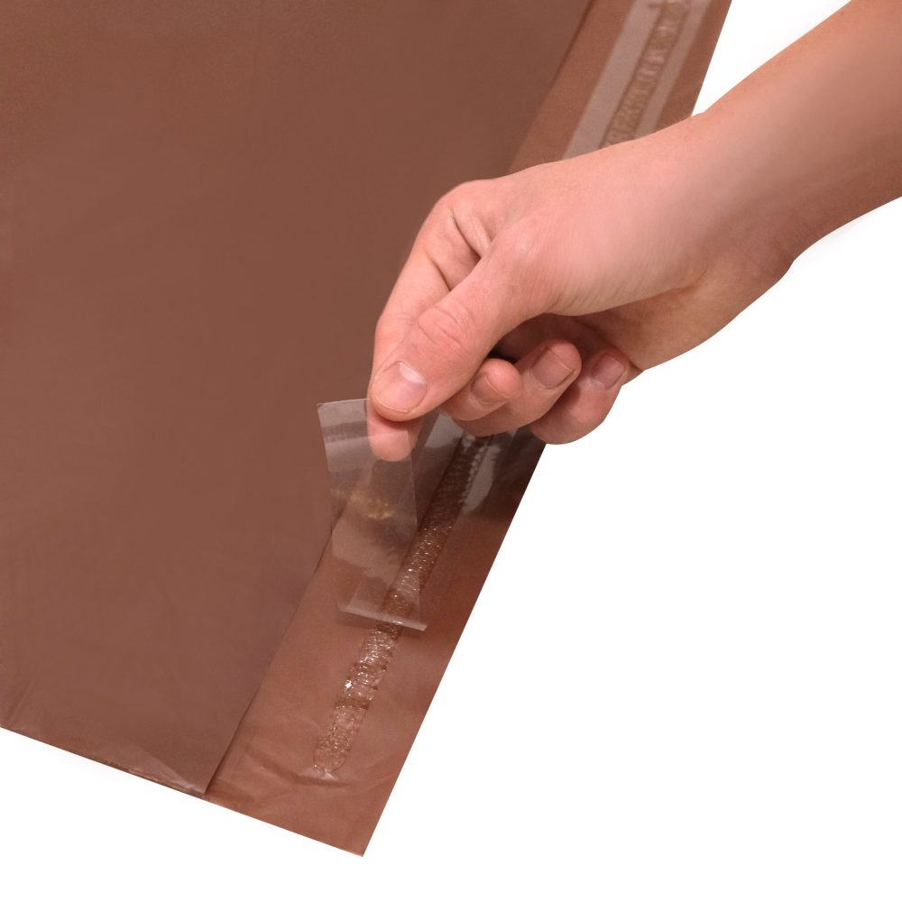 20 Bolsas E-Commerce Biocompostables Hola llegue N°3 Marron (42 x 55 + 5 cm x 40 mic) - Imagen 3