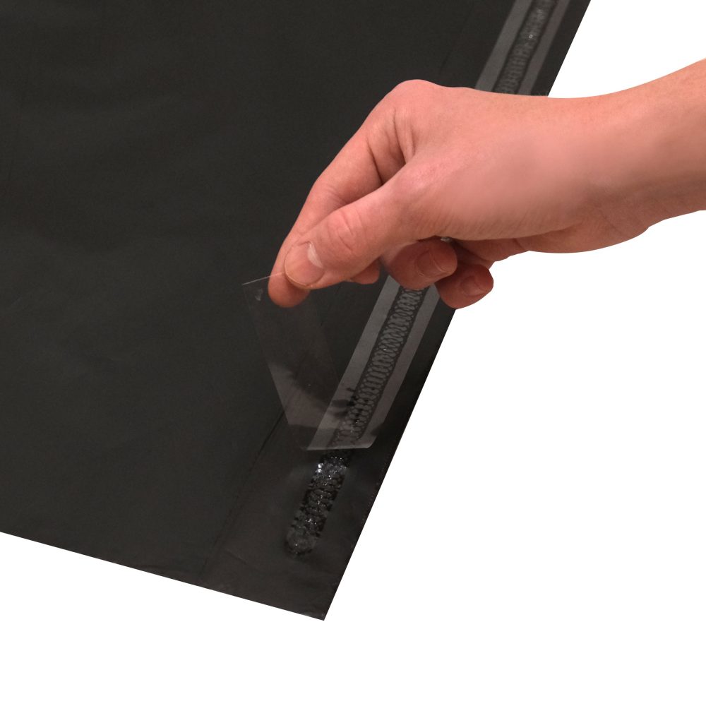 100 Bolsas E-Commerce Biocompostables Hola llegue N°3 Negro (42 x 55 + 5 cm x 40 mic) - Imagen 3