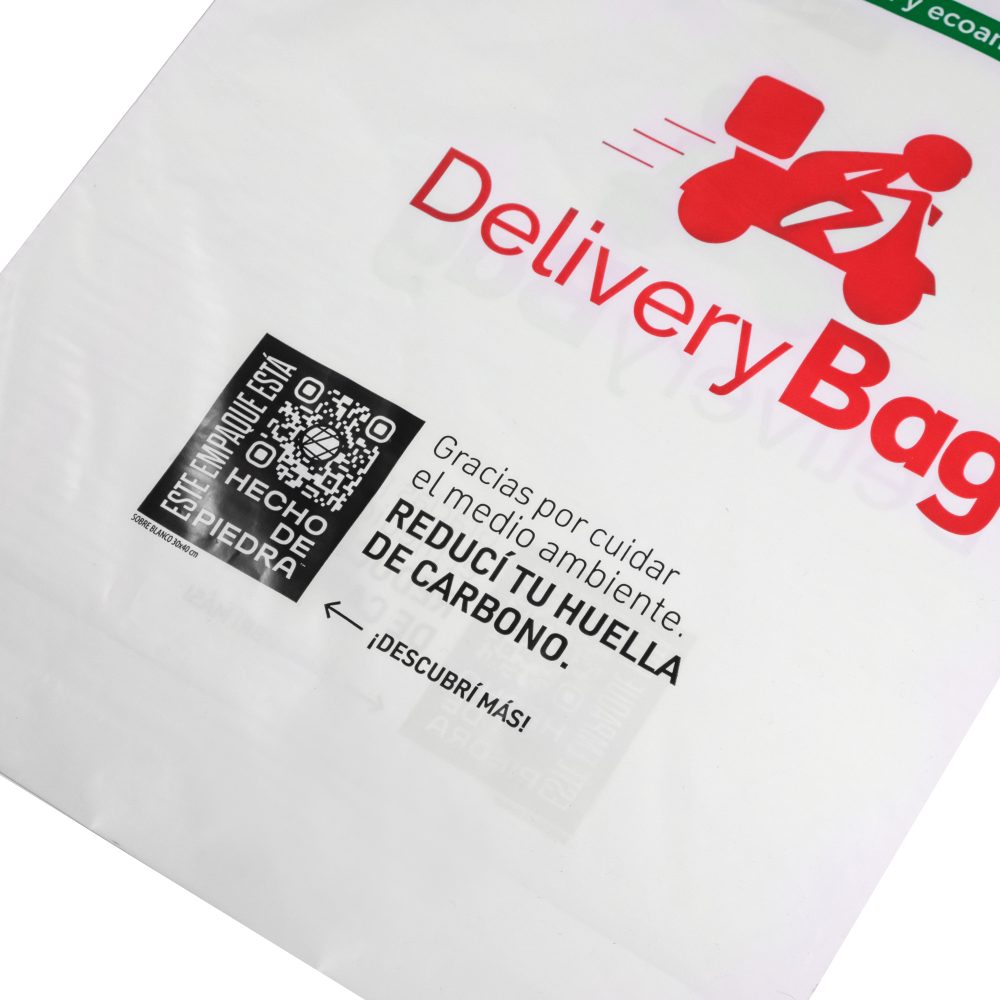 200 Bolsas Dlivery Bag Blanco 30x40+5 c/adh y fuelle inferior - Imagen 5